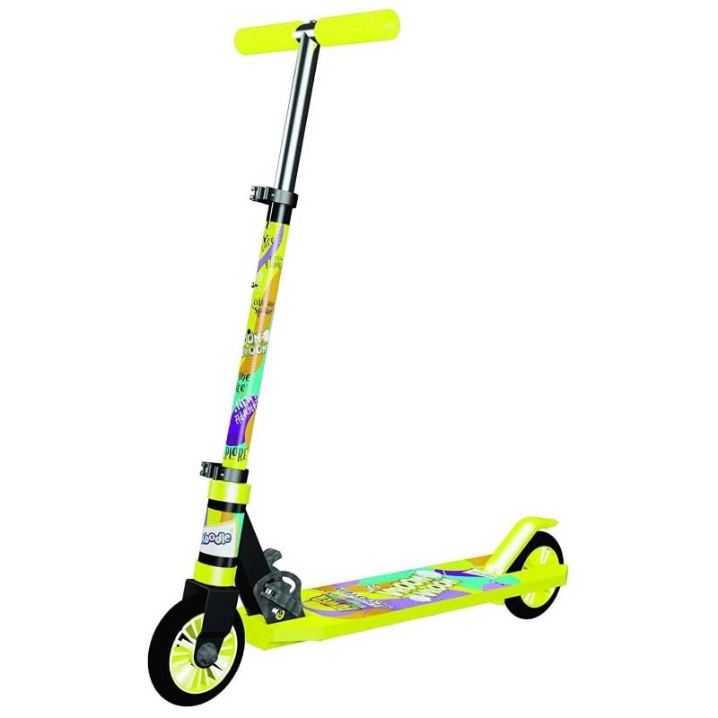 Power Play 2 Wheel Kick Scooter Foldable & Height Adjustable Slip Resistant Deck Scooter for Kids  Yellow