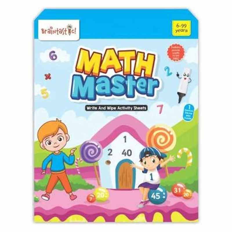 Braintastic Educational Game/Toys: Combo of Math Master and English Master Write & Wipe Reusable Activity Sheets with Free Puzzle for Kids 5+ Years Age (Math Master & English Master)