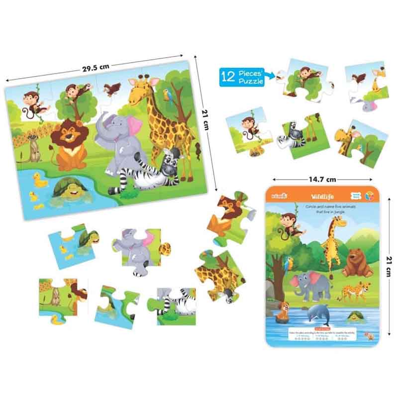 Braintastic Educational Game/Toys: Combo of Animal World & Alphabet and Number  Write & Wipe Reusable Activity Sheets with Free Puzzle for Kids 5+ Years Age