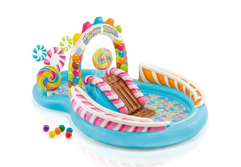 Intex Kids Candy Zone Play Center Inflatable Rubber Swimming Pool, Multi Color 4-12 Years