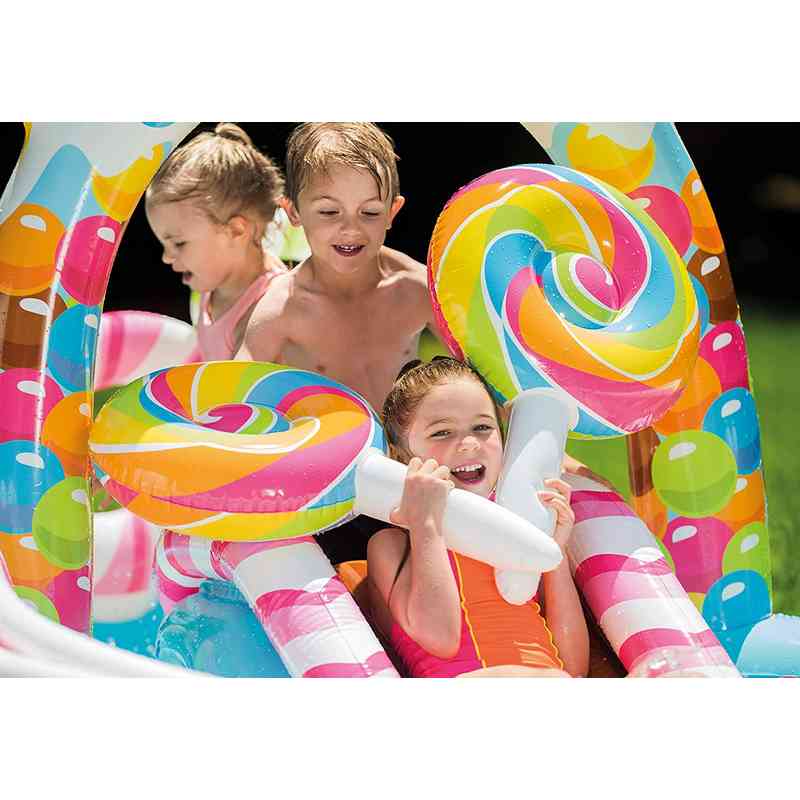 Intex Kids Candy Zone Play Center Inflatable Rubber Swimming Pool, Multi Color 4-12 Years