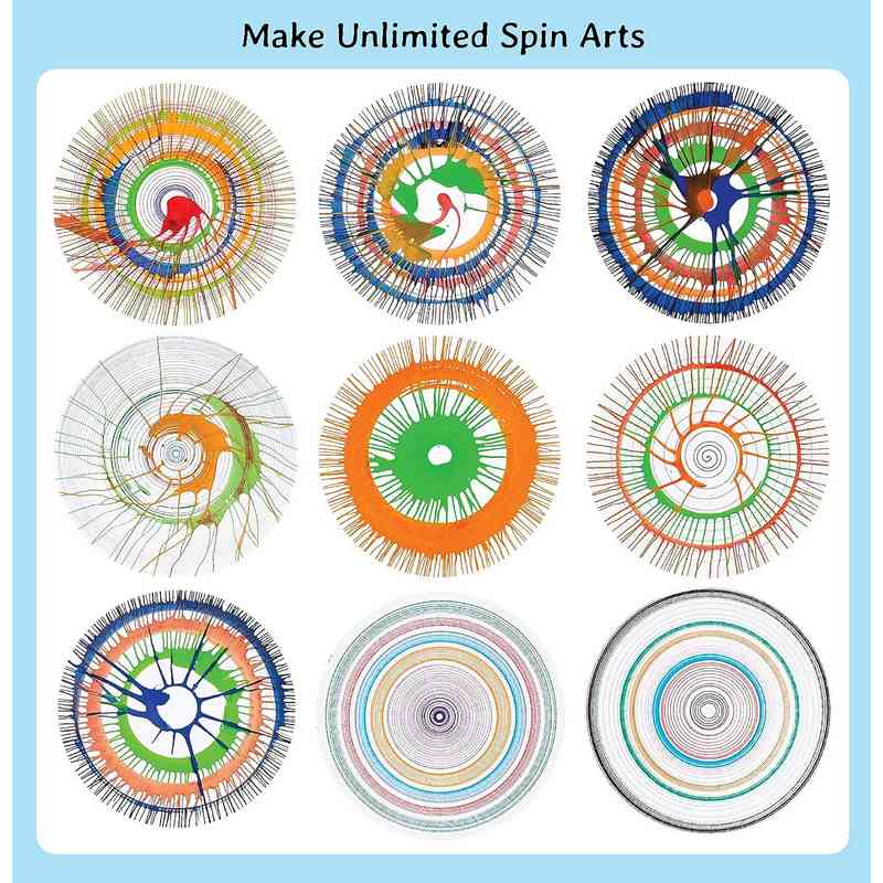 Funvention DIY Spin Art Machine & Drawbot Paint Craft Kit, Drawing Robot STEM Construction Activity Toys for Kids 5+ Years