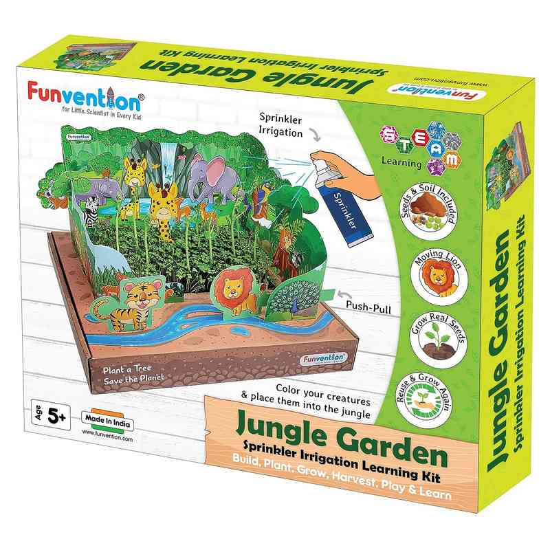 Funvention Jungle Garden Sprinkler Irrigation DIY STEM Learning Kit for Kids 5+ Years