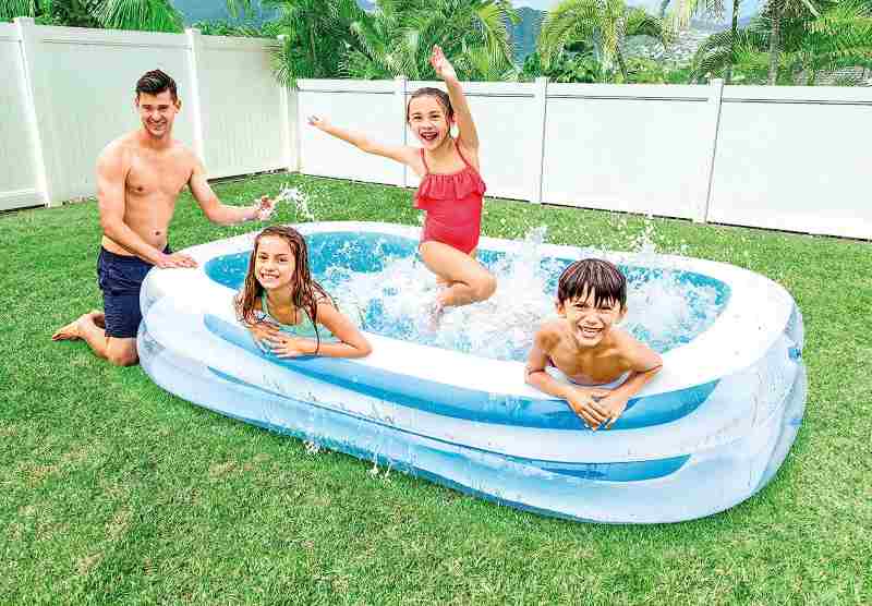 Intex Swim Centre Inflatable Family Swimming Pool, Multicolour, Vinyl