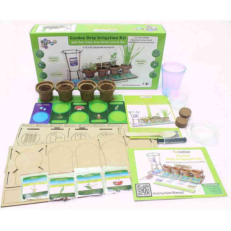 Funvention- for Little Scientist in Every Kid Garden Drip Irrigation Kit (Multicolour) for kids 5-15 Years