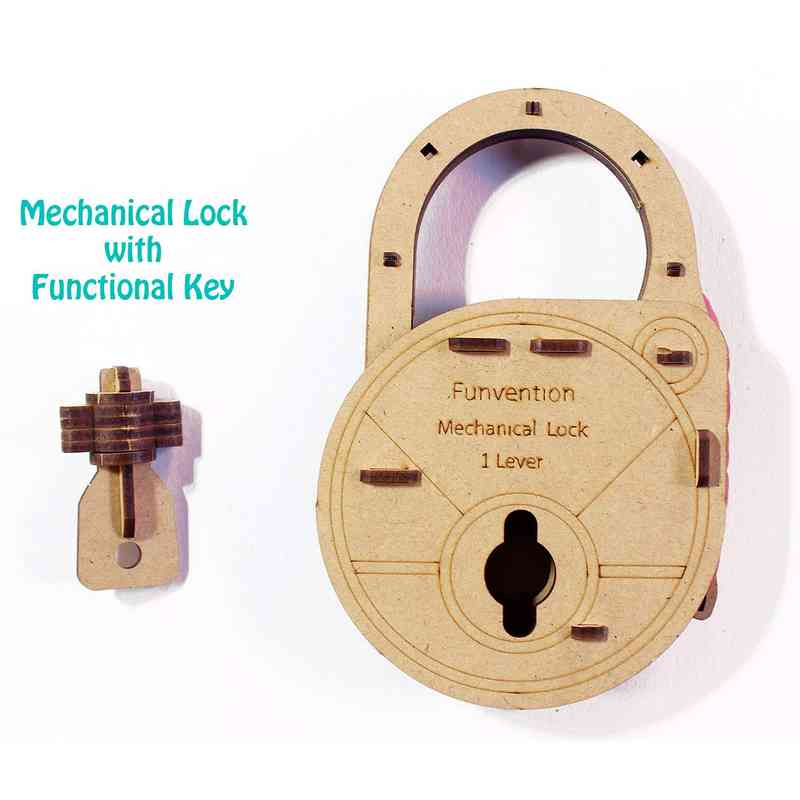 Funvention Little Scientist In Every Kid Fantasy Build Working Lock Yourself Diy Mechanical Lock for kids 5-12 Years