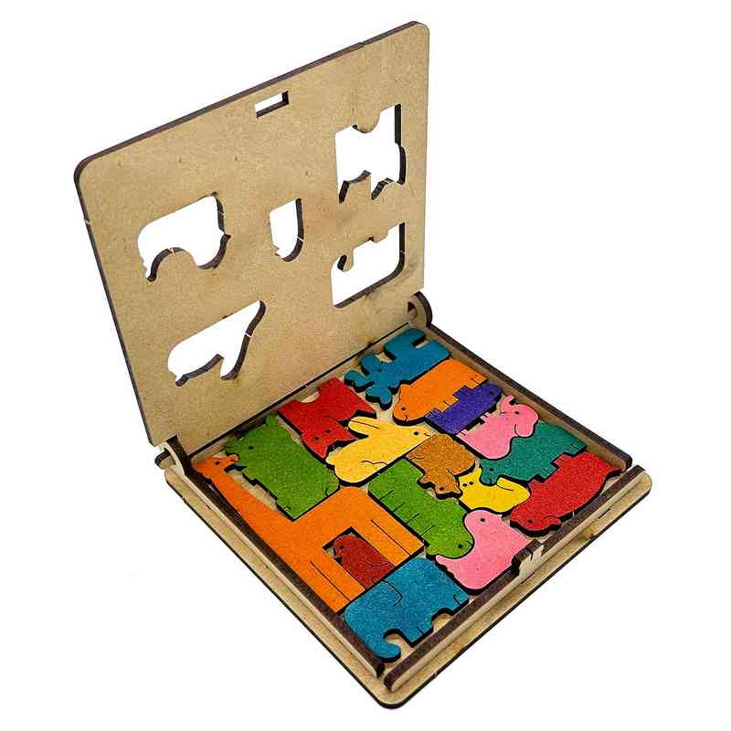 Funvention DIY Animal Puzzle Pocket Travel Game,Fun Learning Educational Board Game for Kids 4-12 Years