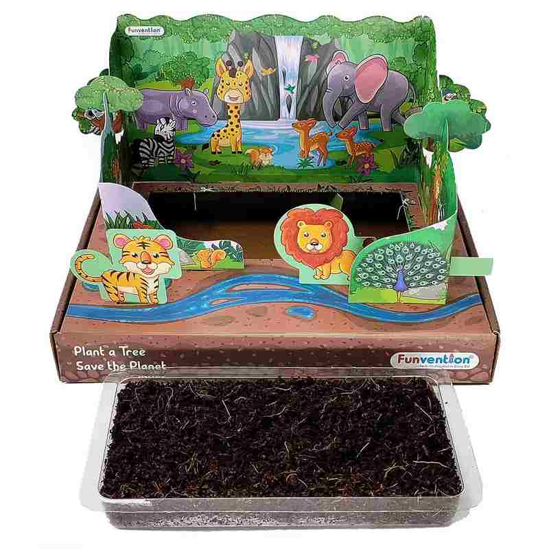Funvention Combo of 3 Jungle + Jurassic + Magic Garden Sprinkler Irrigation DIY STEM Learning Kit for Kids 4-12 Yers