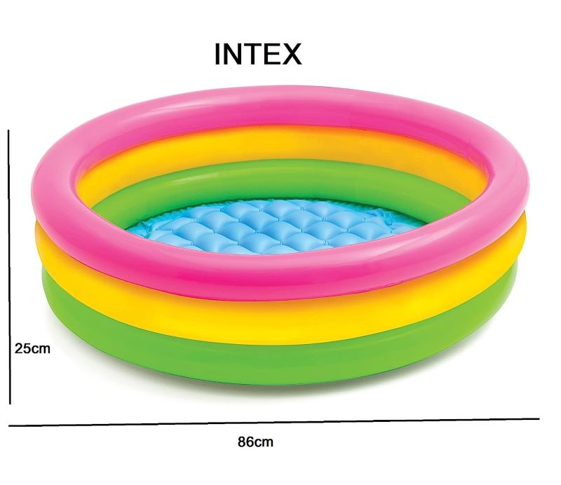 Intex Kids billion BAG 2ft Pool with Air Pump Inflatable Swimming Pool (Multicolor) 3-12 Years
