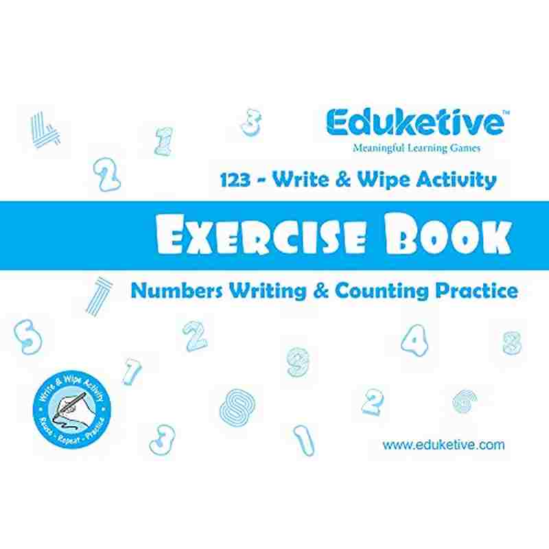 Eduketive 123 Numbers & Counting Write & Wipe Reusable Activity Kids 3-6 Years Writing Practice Preschool Learning Educational Game with Exercise Book