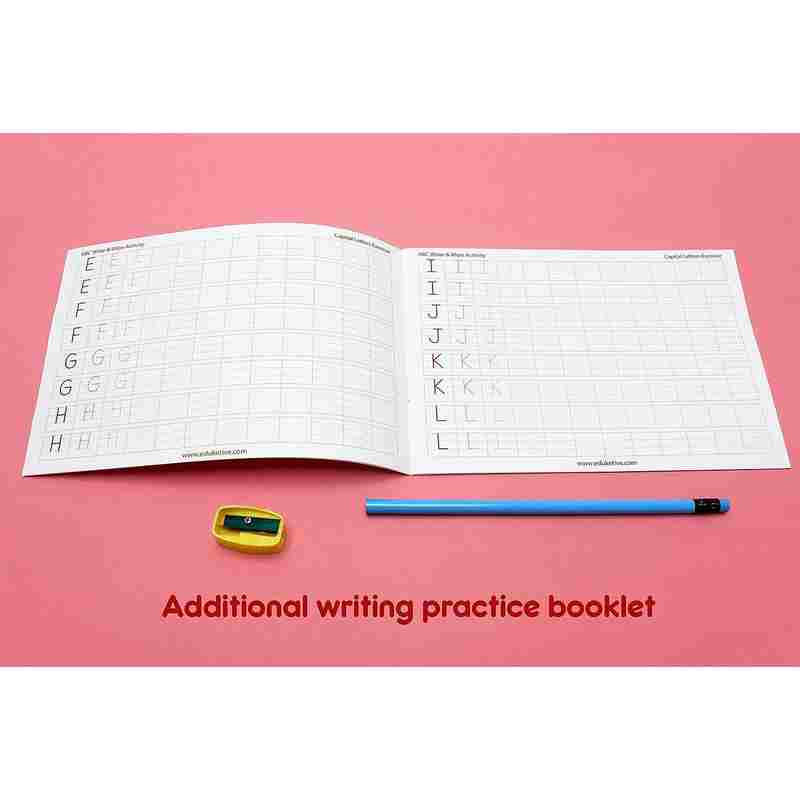 Eduketive ABC Letters Write & Wipe Reusable Activity For Kids 3-6 Years Writing Practice Preschool Learning Educational Game with Exercise Book