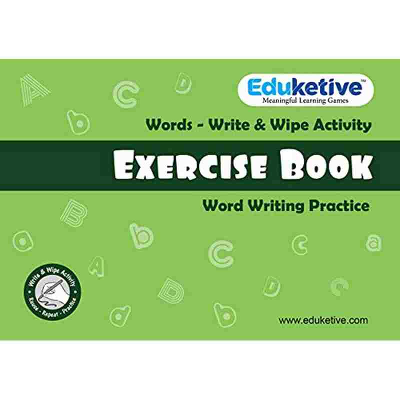 Eduketive Word Scramble Write & Wipe Reusable Activity For Kids 3-9 Years Writing Practice Preschool Learning Educational Game with Exercise Book