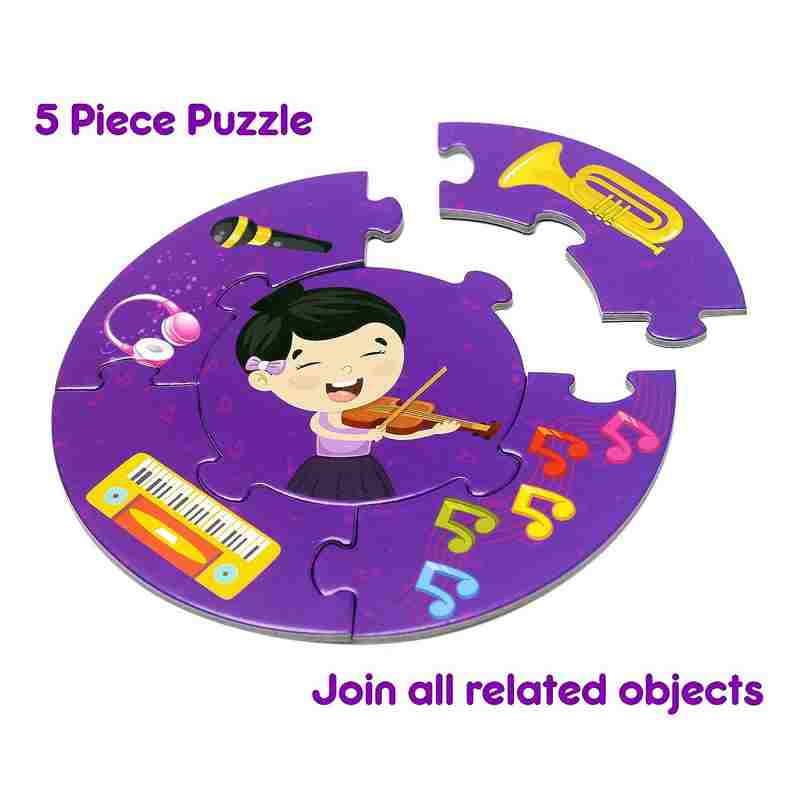 Eduketive WHO AM I - Educational Puzzle Learn About 12 Professions Both Sided Printed 30 Pieces Puzzle For Kids 3-9 Years