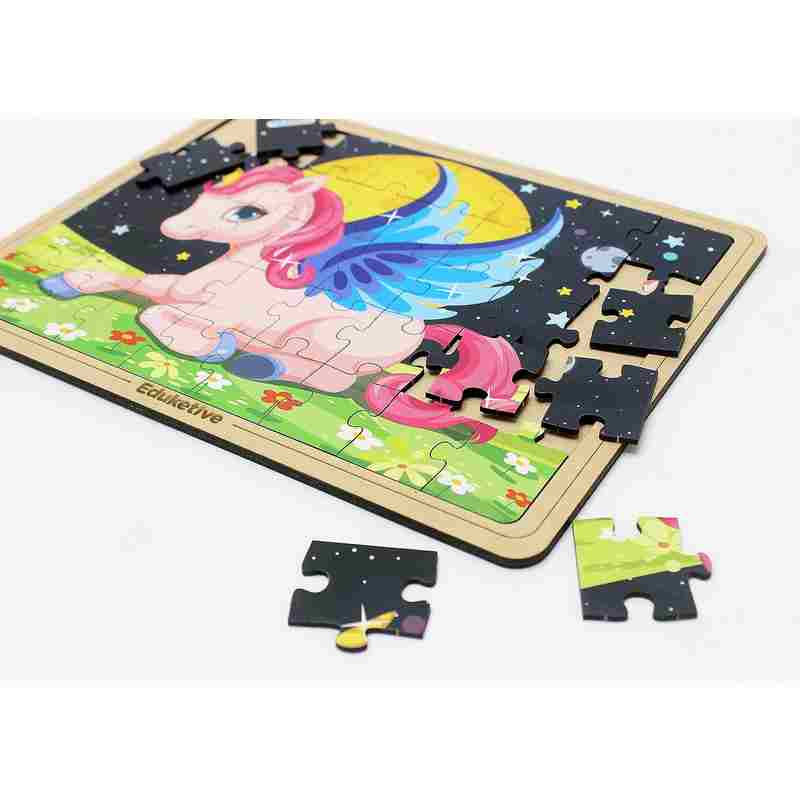 Eduketive Pre-School Puzzle Decor Unicorn Decorative 40 Pieces Jigsaw Puzzle with Stand Kids Age 3-9 Years