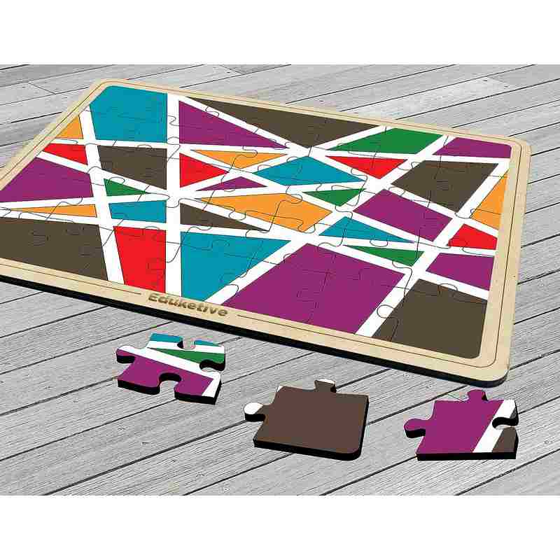 Eduketive Puzzle Decor Abstract Art Decorative Coloring Puzzle with Stand 35 Pieces Kids Age 3-12 Years Old + Free Colors