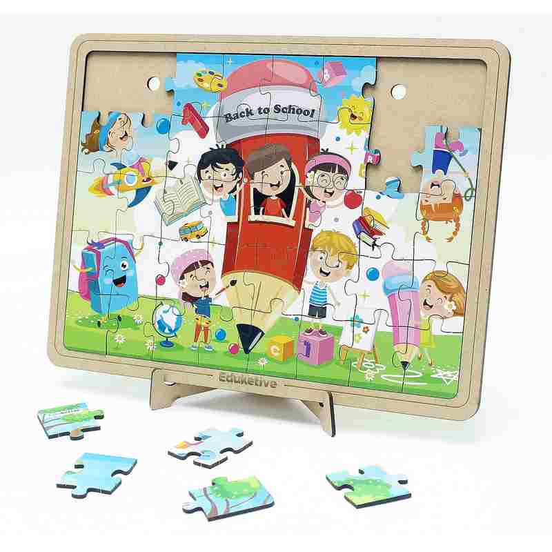Eduketive Puzzle Decor Back to School Decorative 40 Pieces Jigsaw Puzzle with Stand Kids Age 3-9 Years Preschool