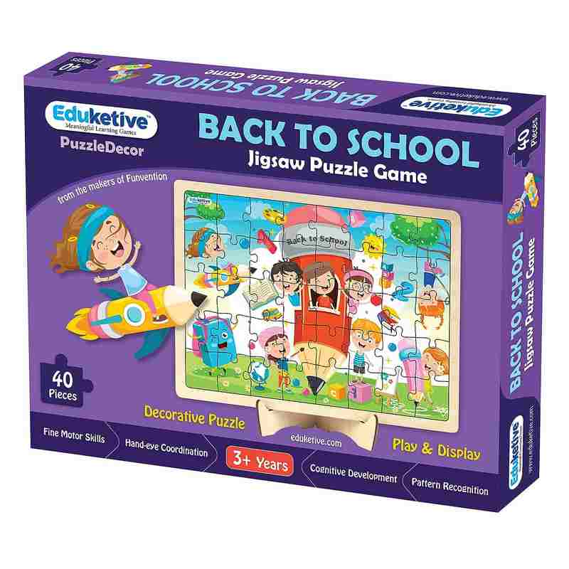 Eduketive Puzzle Decor Back to School Decorative 40 Pieces Jigsaw Puzzle with Stand Kids Age 3-9 Years Preschool