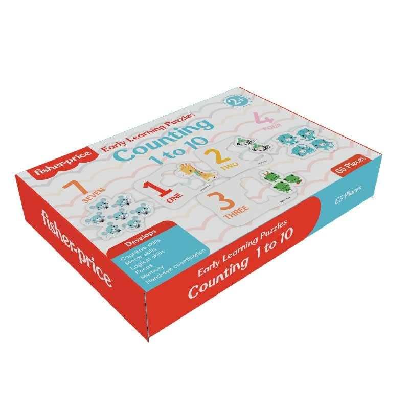 Fisher-Price 20 Pieces Early Learning Self-Correcting Number & Learn to Count Puzzle Counting 1 to 10 for Kids 2-8 Years