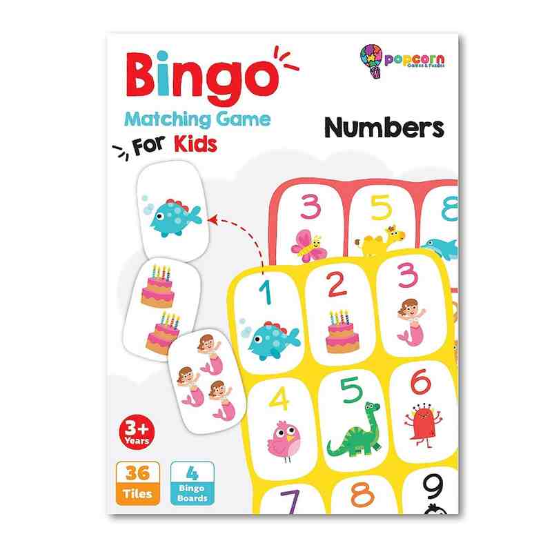 Braintastic Bingo Matching The Game Preschool Learning & Educational Board Game Puzzle Toys for Kids 3-12 Years (Numbers)
