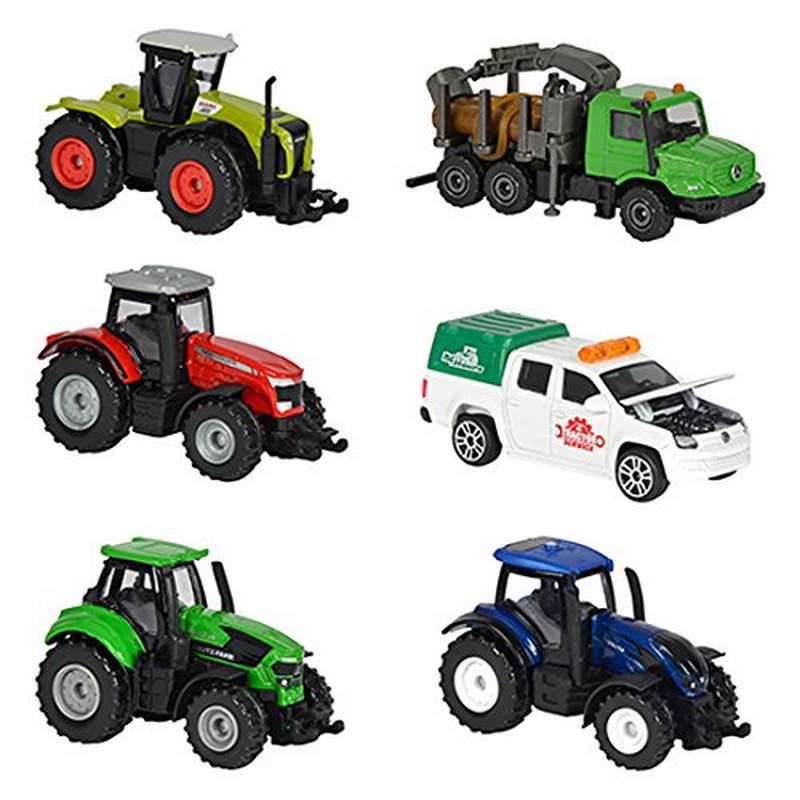 Majorette Farm Tractor Multi Color Diecast Car Pack Of 6 For Kids 3 9 Years