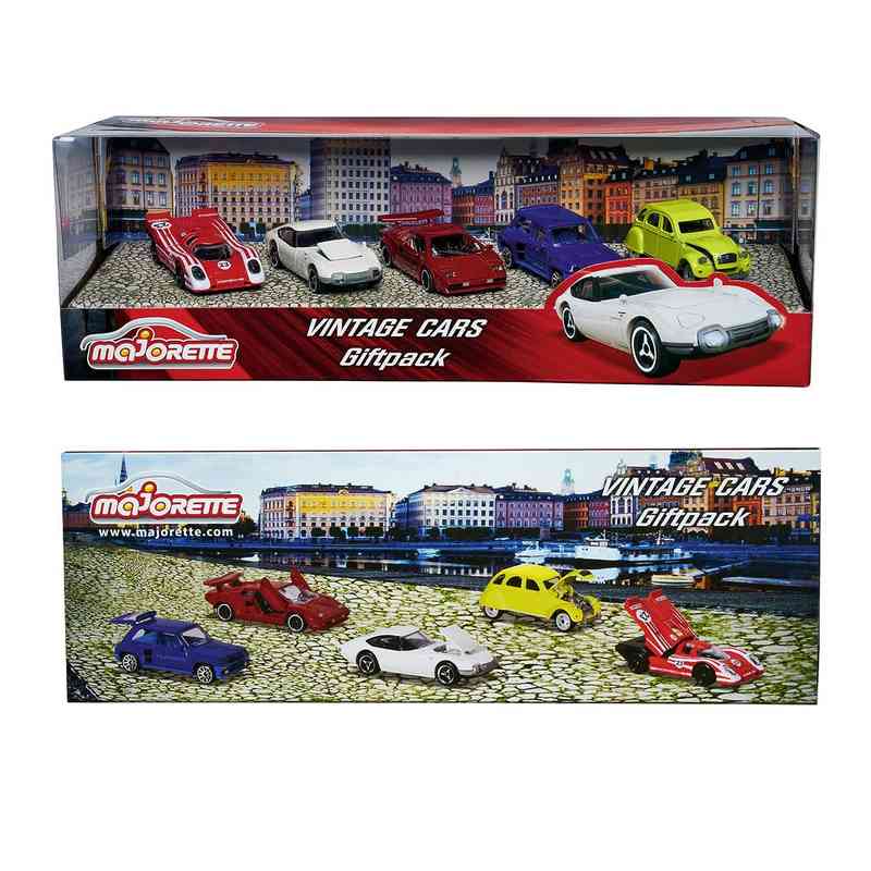 Majorette Vintage 5 Pieces Git Pack Car Set for Kids (Multicolor) for Kids 3-9 Years