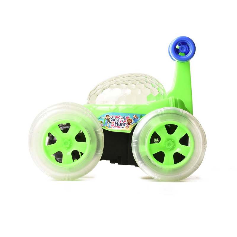 Braintastic Sea Hunt Rechargeable Remote Control RC Acrobatic 360 Degree Spiral Spin Twisting Stunt Car with Colorful Lights & Music Toys for Kids 5-15 Years (Green)