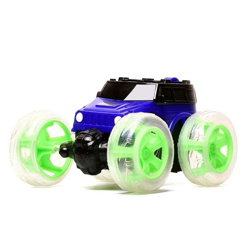 Braintastic 4x4 Off-Road Acrobat Hummer Rechargeable Remote Control RC Acrobatic 360 Degree Stunt Function Twisting Car with 5D Colorful Lights & Music Toys for Kids 5-15 Years (Purple Green)