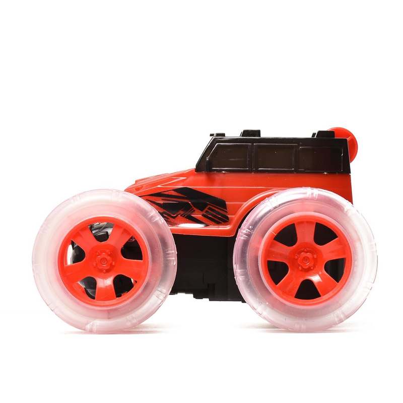 Braintastic 4x4 Off-Road Acrobat Hummer Rechargeable Remote Control RC Acrobatic 360 Degree Stunt Function Twisting Car with 5D Colorful Lights & Music Toys for Kids 5-15 Years (Red)