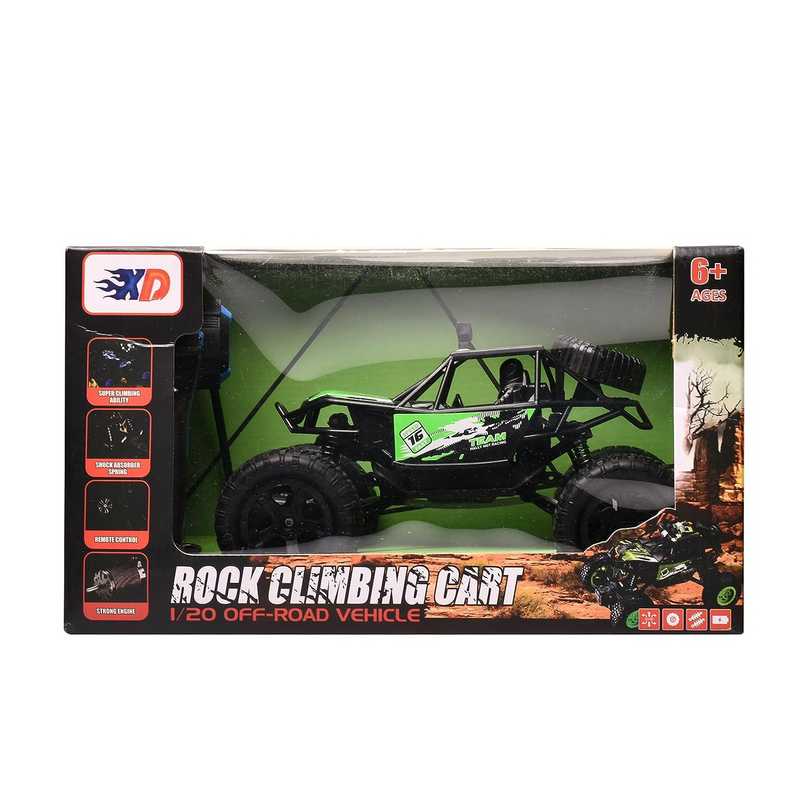 Braintastic Rock Climbing RC Cart Off-Road Rock Crawler Truck Vehicle 2.4ghz 2wd 1: 20 Radio Remote Control Car Toys for Kids 5-15 Years (Green)
