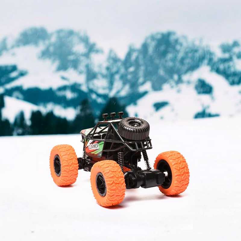 Braintastic Rechargeable Remote Control RC Rock Climber Crawler Four Wheel Drive 1:18 Scale High Speed Off Road Racing Stunt Car Toys for Kids 6-15 Years (Black)