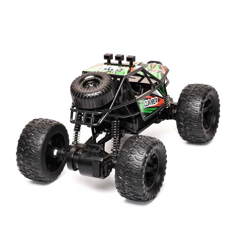 Braintastic Rechargeable RC Remote Control Rock Crawler Four Wheel Drive Metal Alloy Body High Speed Rock Climber Racing Car Toys for Kids 5-15 Years
