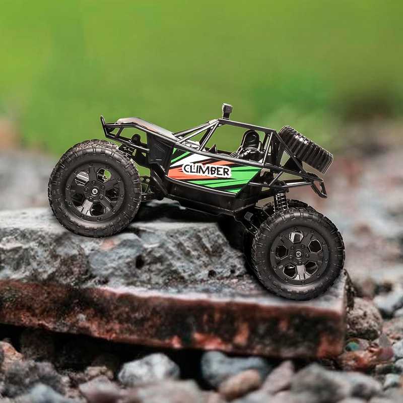 Braintastic Rechargeable RC Remote Control Rock Crawler Four Wheel Drive Metal Alloy Body High Speed Rock Climber Racing Car Toys for Kids 5-15 Years