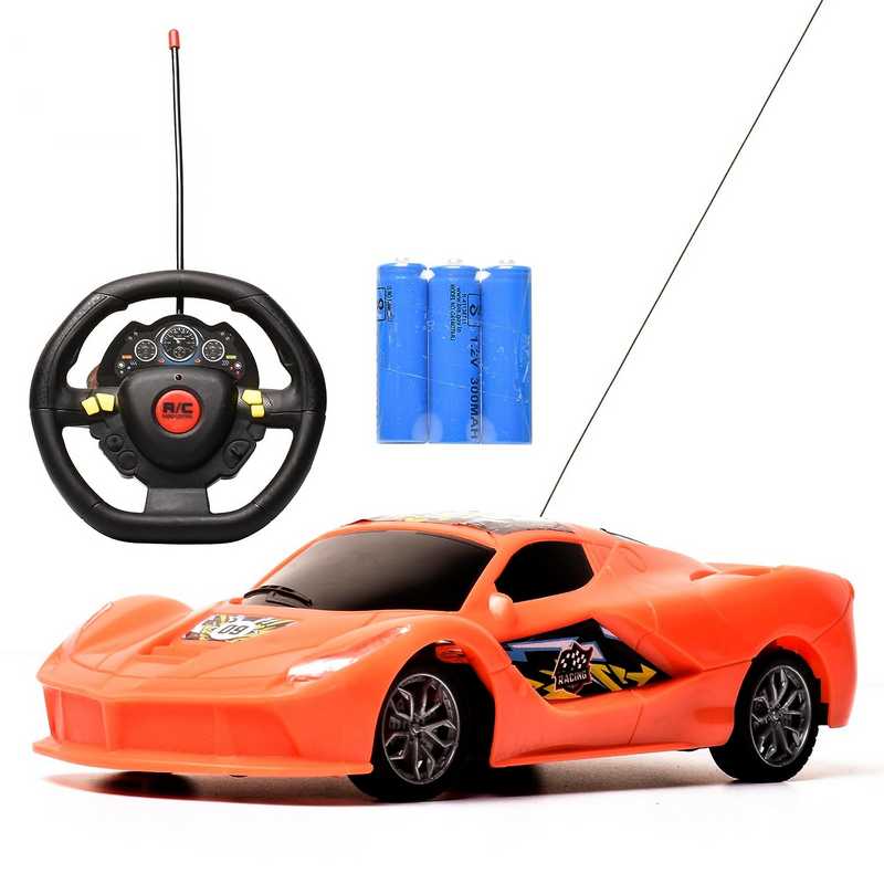 Braintastic Rechargeable Remote Control Racing Car High Speed Racing Sports Car with LED Headlights 1: 18 Scale Fast RC Vehicle Toy for Kids 6-15 Years (Red)