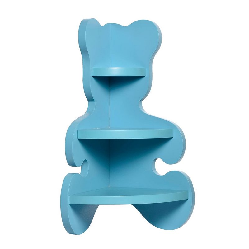 Spaceture Engineered Wood Wall Mounted Kids Room Shelf-Bear Blue