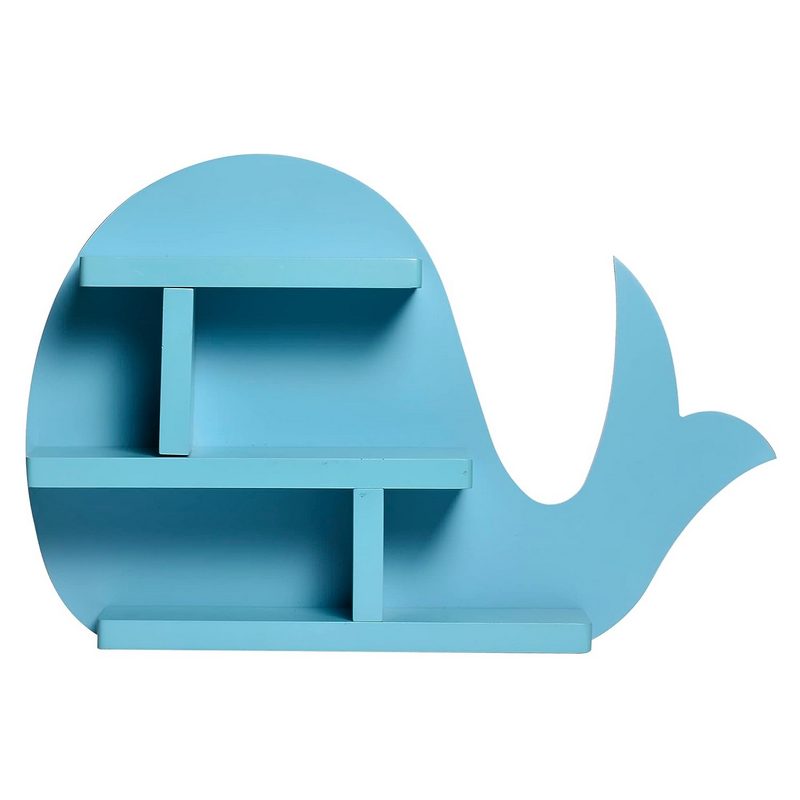 Spaceture Engineered Wood Wall Mounted Kids Room Shelf-Fish Blue