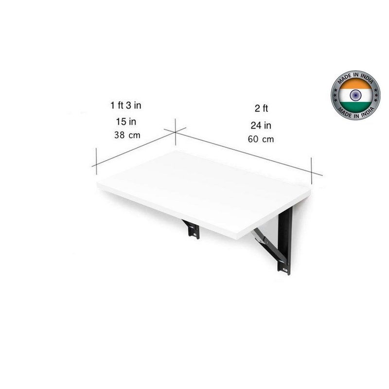 Spaceture  Engineered Wood Study/Office/Laptop/Work/Dining Table -White Glossy, 60cm x 38cm