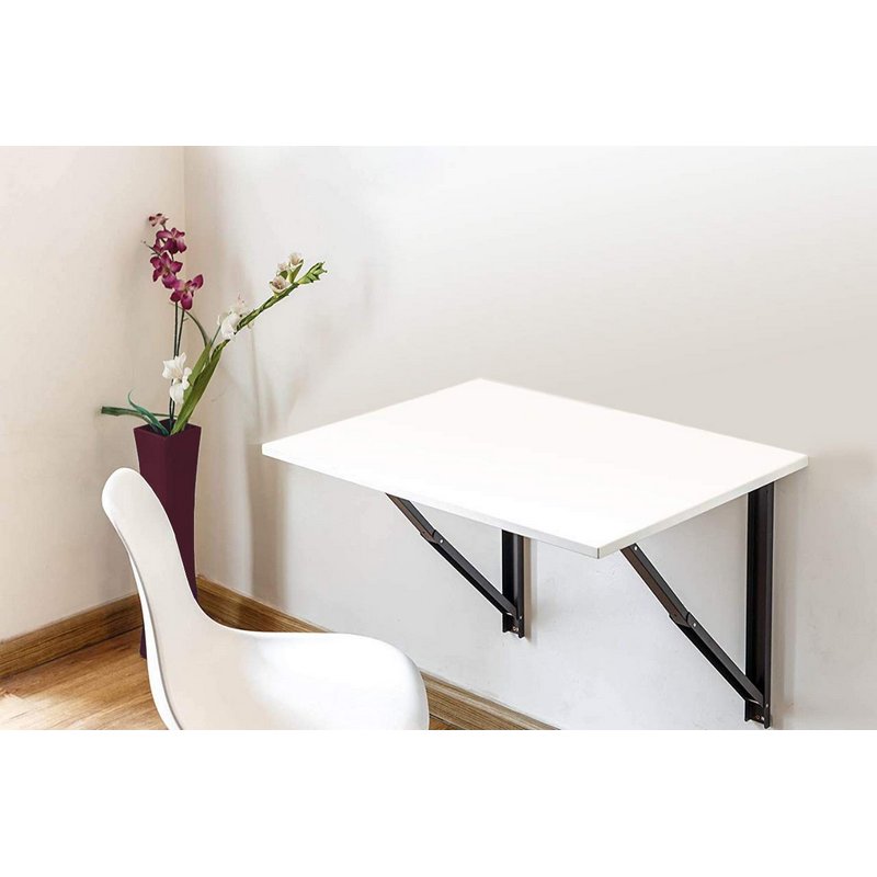 Spaceture  Engineered Wood Study/Office/Laptop/Work/Dining Table -White Glossy, 60cm x 38cm