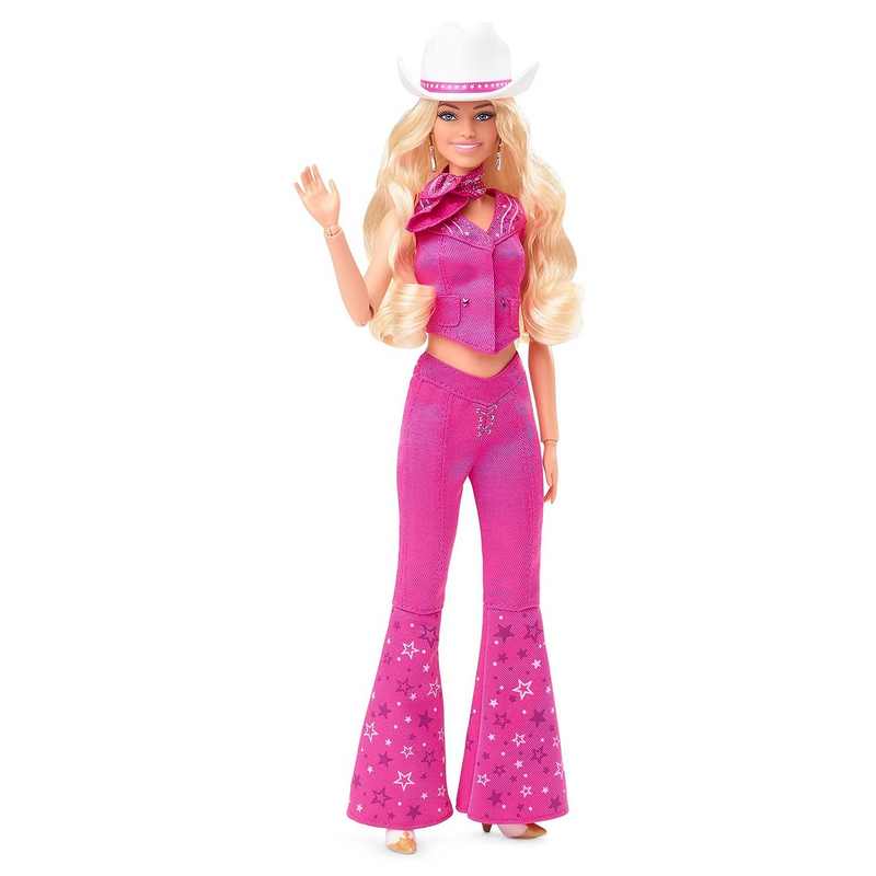 Barbie™ The Movie Doll, Margot Robbie as, Collectible Doll Wearing Pink Western Outfit with Cowboy Hat For Kids Girls 3-12 Years