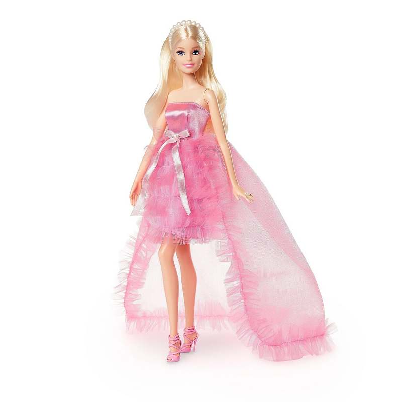 Barbie Doll, Kids Toys, Birthday Wishes™ Doll, Blonde in Pink Satin and Tulle Dress, Fashion Collectibles, Special Occasion Gifts for Girls 3-12 Years