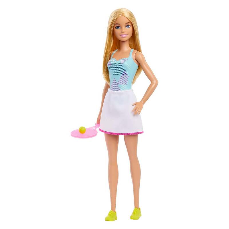 Barbie Tennis Player Doll (12 inches) with Cute Tennis Outfit with Shirt & Skirt, Tennis Racket & Tennis Ball Accessories For Kids 3-12 Years