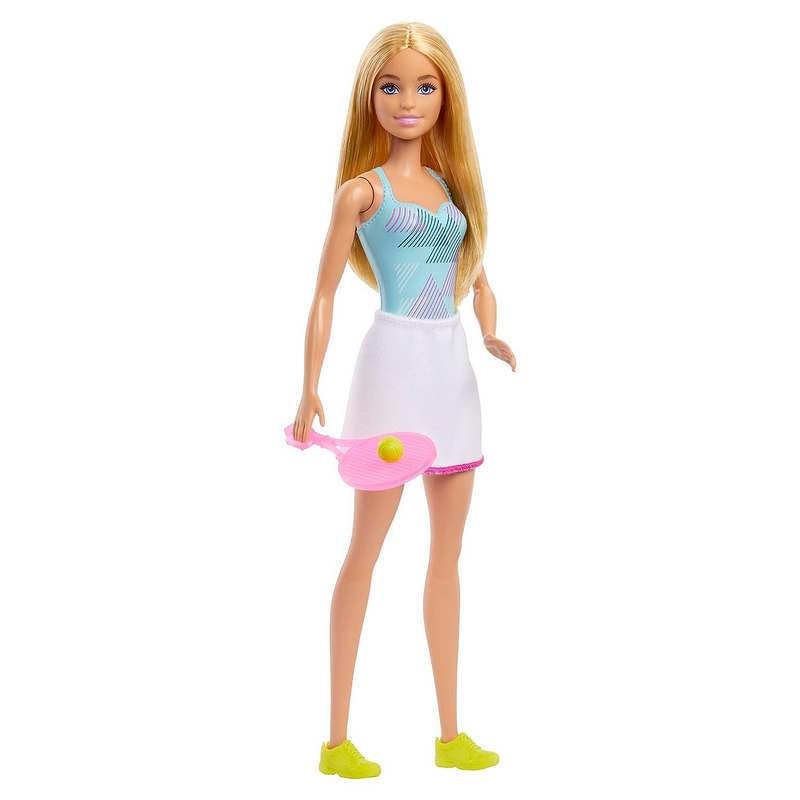 Barbie Tennis Player Doll (12 inches) with Cute Tennis Outfit with Shirt & Skirt, Tennis Racket & Tennis Ball Accessories For Kids 3-12 Years