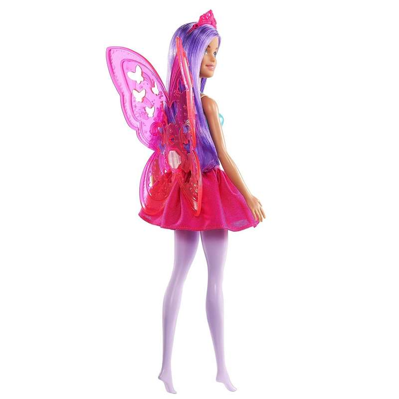 Barbie Dreamtopia Fairy Doll (11.5-in, Purple Hair) Wearing Skirt, Clip-On Wings & Tiara For Kids Girls Gift 3 -12 Years