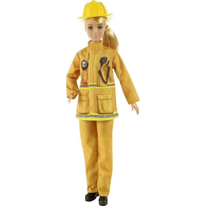Barbie® Firefighter Playset with Blonde Doll (12-in/30.40-cm), Role-Play Clothing & Accessories: Extinguisher, Megaphone, Hydrant, Dalmatian Puppy, Great Gift for Kids Girls 3-12 Years