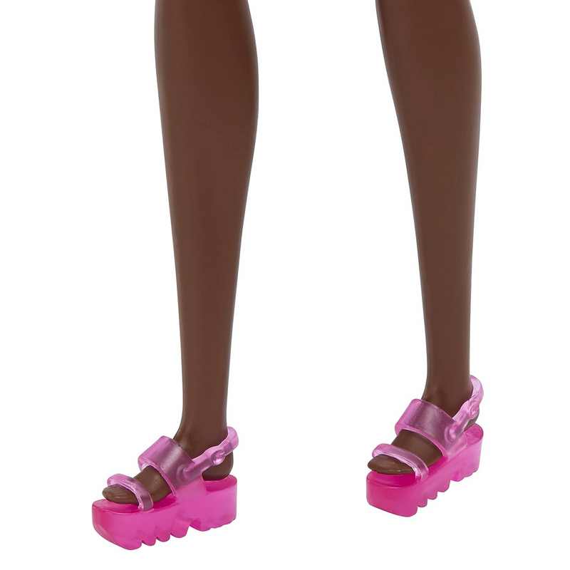 Barbie Dolls Wearing Logo Print Pink Dress, Toy for Kids Girls 3-12 Years