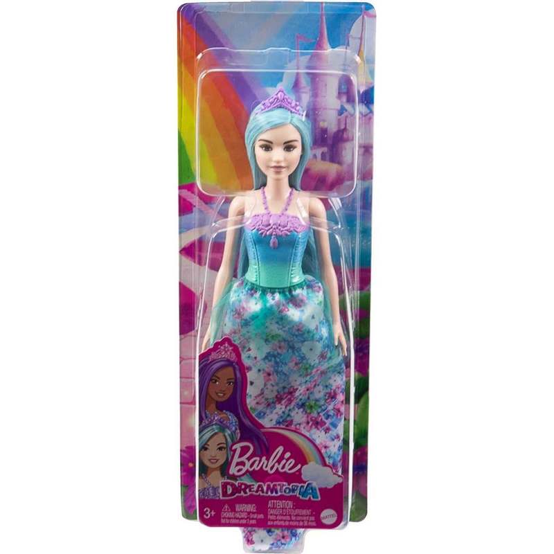 Barbie™ Dreamtopia Princess Doll (Petite, Turquoise Hair), with Sparkly Bodice, Princess Skirt and Tiara, Toy for Kids Girls 3-12 Years