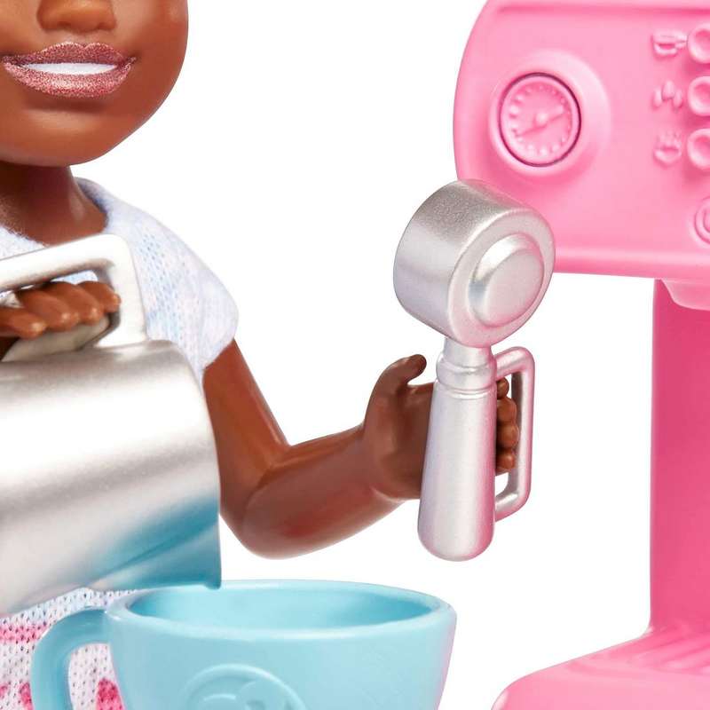 Barbie Toys, Chelsea Doll and Accessories Barista Set, Can Be Small Doll with 7 Themed Pieces? For Kids Girls 3-12 Years