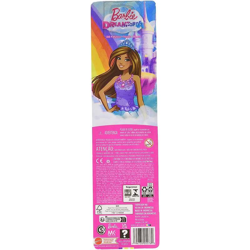 Barbie Dreamtopia Princess Doll (Brunette), Wearing Blue Skirt, Shoes and Tiara, Toy For Kids Girls 3-12 Years