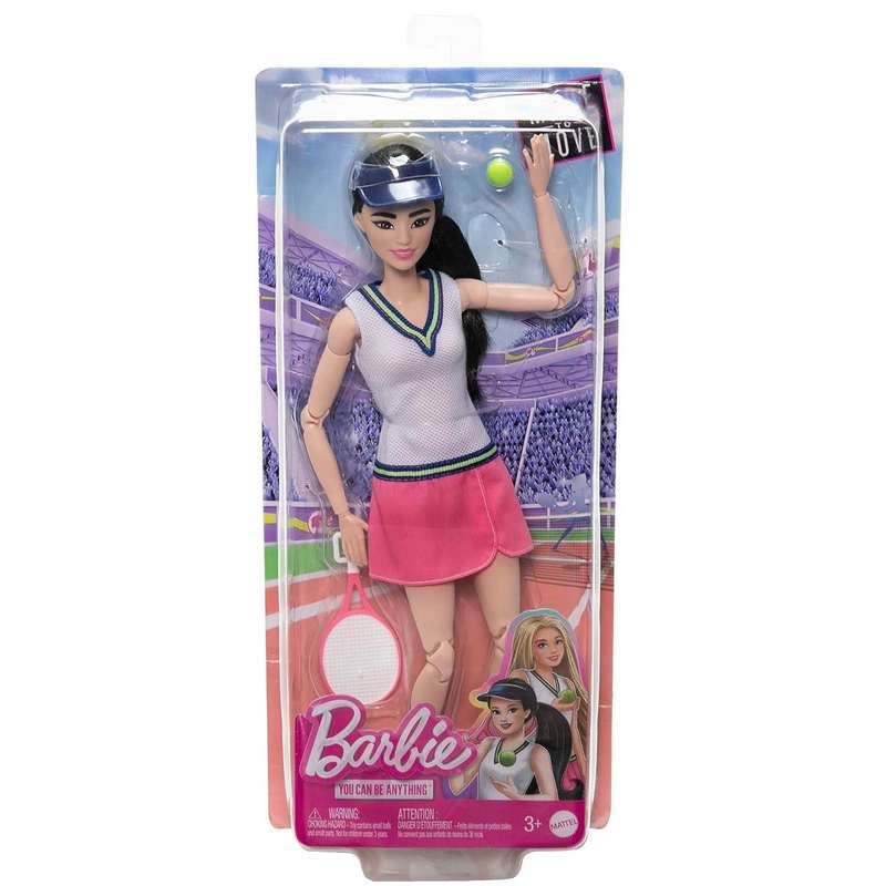 Barbie Doll & Accessories, Career Tennis Player Doll with Racket and Ball For Kids 3-12 Years