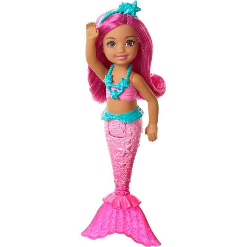 Barbie Chelsea Mermaid (Multicolor) Six colorful Barbie Dreamtopia mermaid dolls bring the colors of the rainbow to life For Kids Girls 3-12 Years
