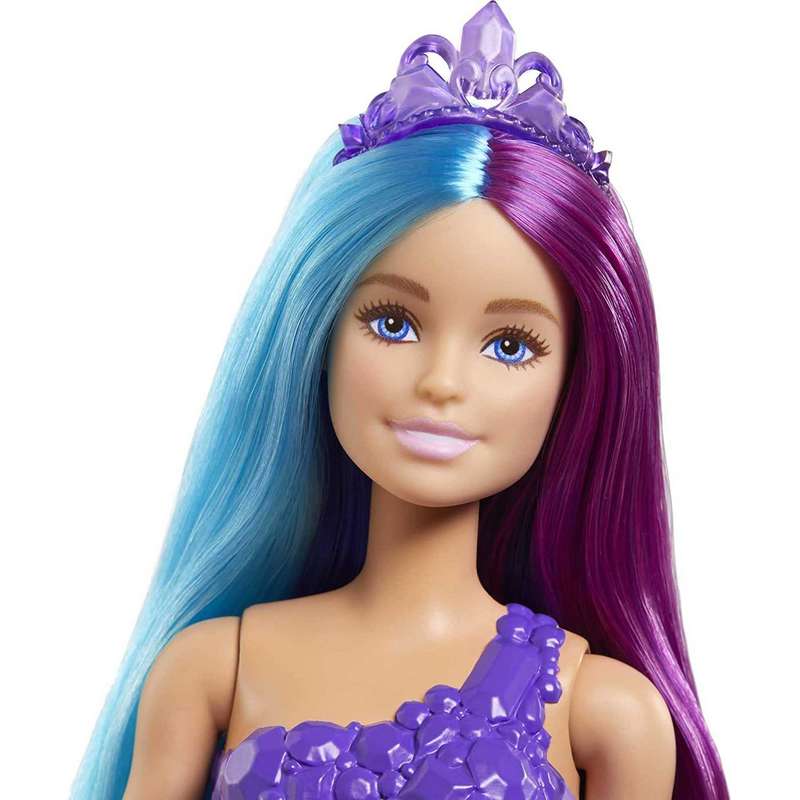 Barbie Dreamtopia Mermaid Doll (13-inch) with Extra-Long Two-Tone Fantasy Hair, Hairbrush, Tiaras and Styling Accessories, Gift for Kids Girls 3-12 Years